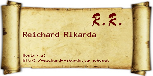 Reichard Rikarda névjegykártya